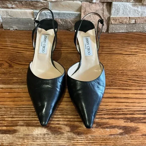 Jimmy Choo Black Patent Leather Slingback - Picture 1 of 9